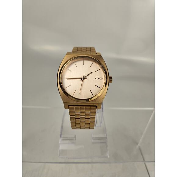 Nixon Minimal Time Teller Watch Rose Gold 100M Stainless Steel *Runs* - Picture 1 of 9